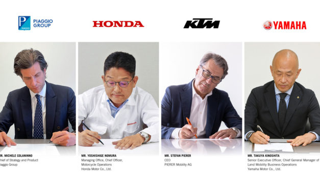 Honda, KTM, Piaggio, Yamaha : Signature officielle de l’accord de création du Consortium pour motos à batteries interchangeables