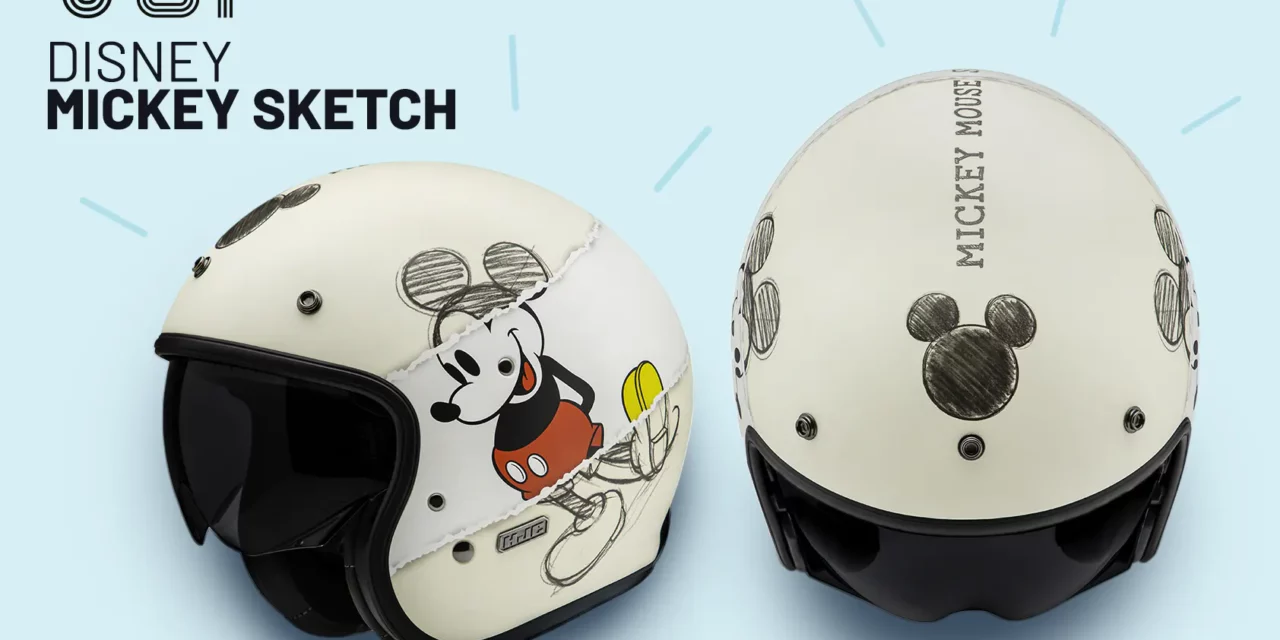 Casque jet V31 Mickey Sketch : HJC affiche Disney